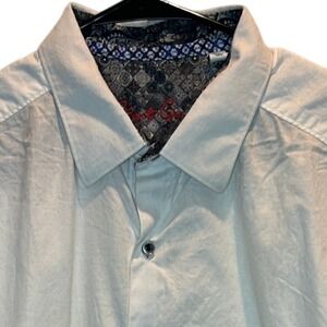 Robert Graham Classic Fit Short Sleeve Button Down Shirt‎ 2XL White Patterned